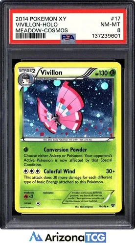Pokemon 2014 Vivillon 17/146 Meadow Pattern Holo XY PSA 8