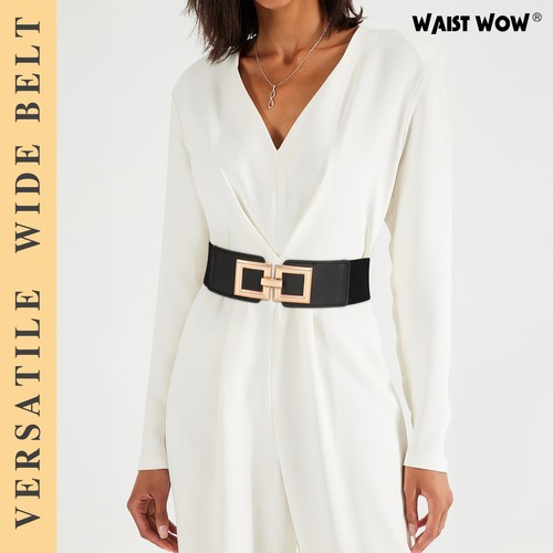 Wide Belts for Women Fashion Elastic Belt for Dresses Vintage Waist Belt Ladi... - Picture 5 of 6