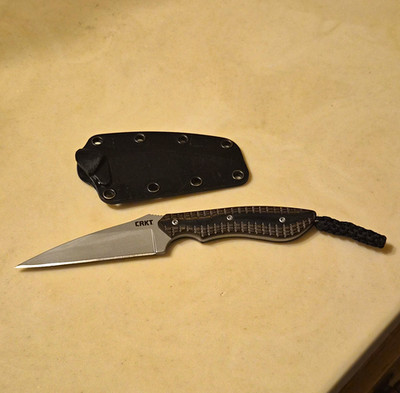 CRKT S.P.E.W. Fixed ( Never Used ) Stainless Steel G10 Handle w/ Sheath