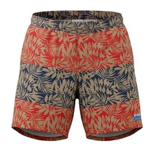 Columbia Mens Tropical Palm Print Swim Trunks Red Navy Board Shorts Size Medium