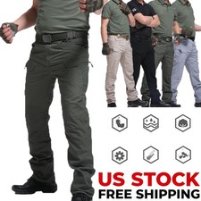 USA Men Tactical Cargo Pants Soldier Straight-fit Work Combat Trousers Outdoor