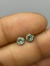 0.97 cts Gray/Green Hexagon Cut Natural Sapph...