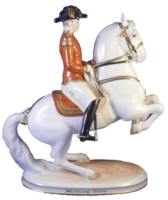 Augarten Porzellanfigur Lippizaner Pferd Reiter Wien Wienfigur