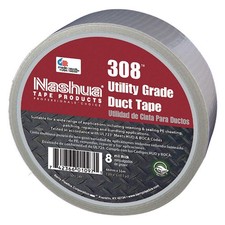 NASHUA 308 Duct Tape,Silver,1 7/8 in x 60 yd,8 mil 499L80