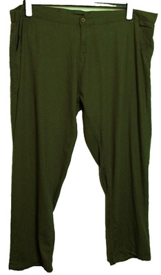 NEU D'UN COMMUN ACCORD   HOSE KHAKI GRÜN LEINEN & VISKOSE  GR. 20 #L30