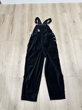 NWT Y2K DISNEY STORE Mickey Mouse Black Velvet Bib Overalls Retro 90s Jumpsuit S