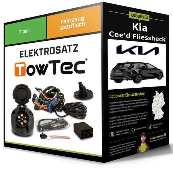Elektrosatz 7-Pol Spezifisch für Kia Cee'd Fliessheck 03.2018-Jetzt ABE Towtec-image