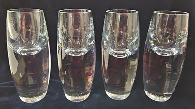 Krosno Poland Kirby Cordial  Shot Glasses Clear Set Of 4