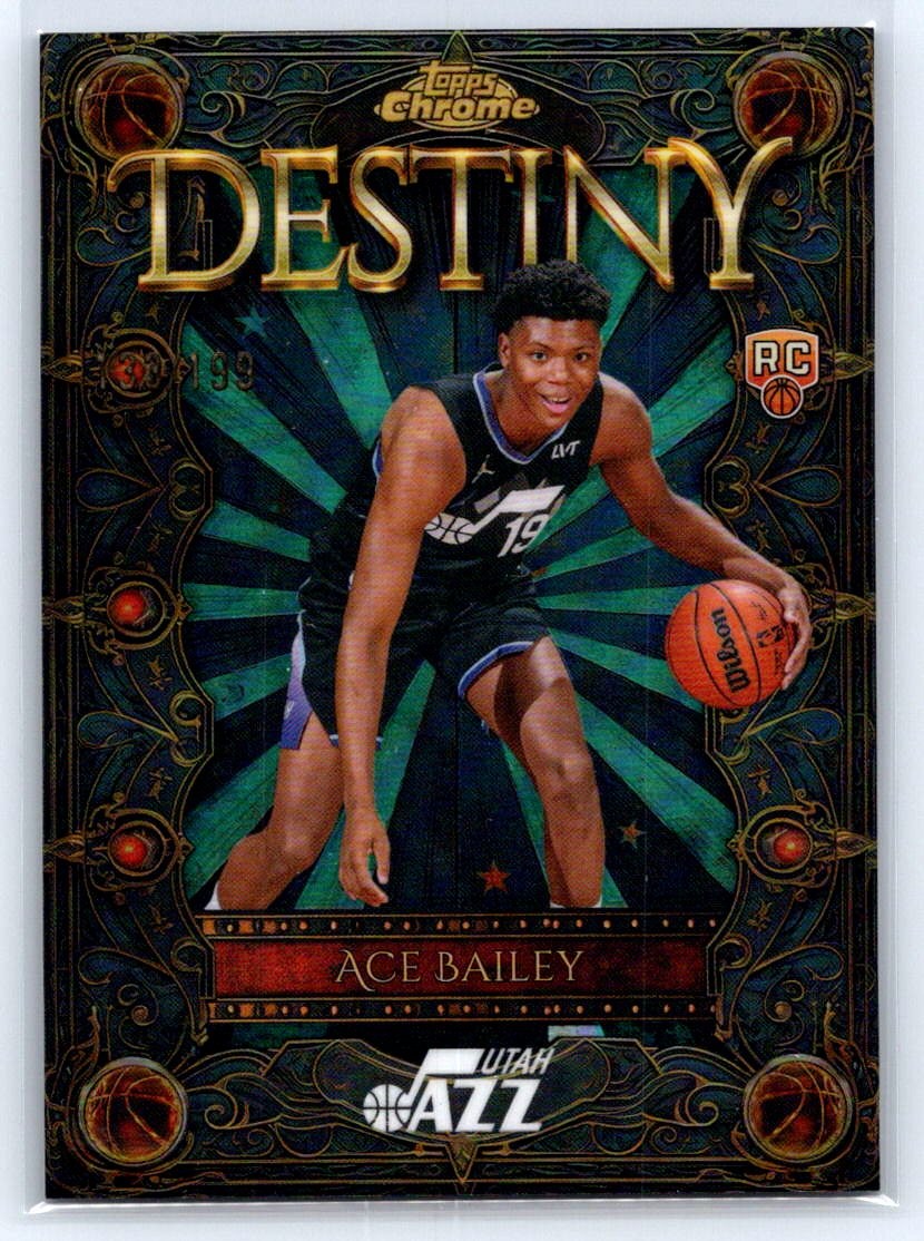 2025-26 Topps Chrome #D-5 Ace Bailey Destiny Aqua Refractor #/199