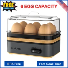Electric Rapid Egg Cooker Boiler Poacher Omelet Maker 6 Eggs Capacity BPA-Free
