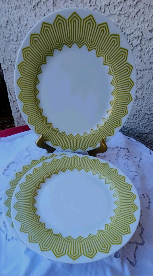 JONATHAN ADLER 5 PLATOS DE CENA HAPPY CHIC 10.75"RD. COLOR VERDE OLIVA Foto 4 de 4