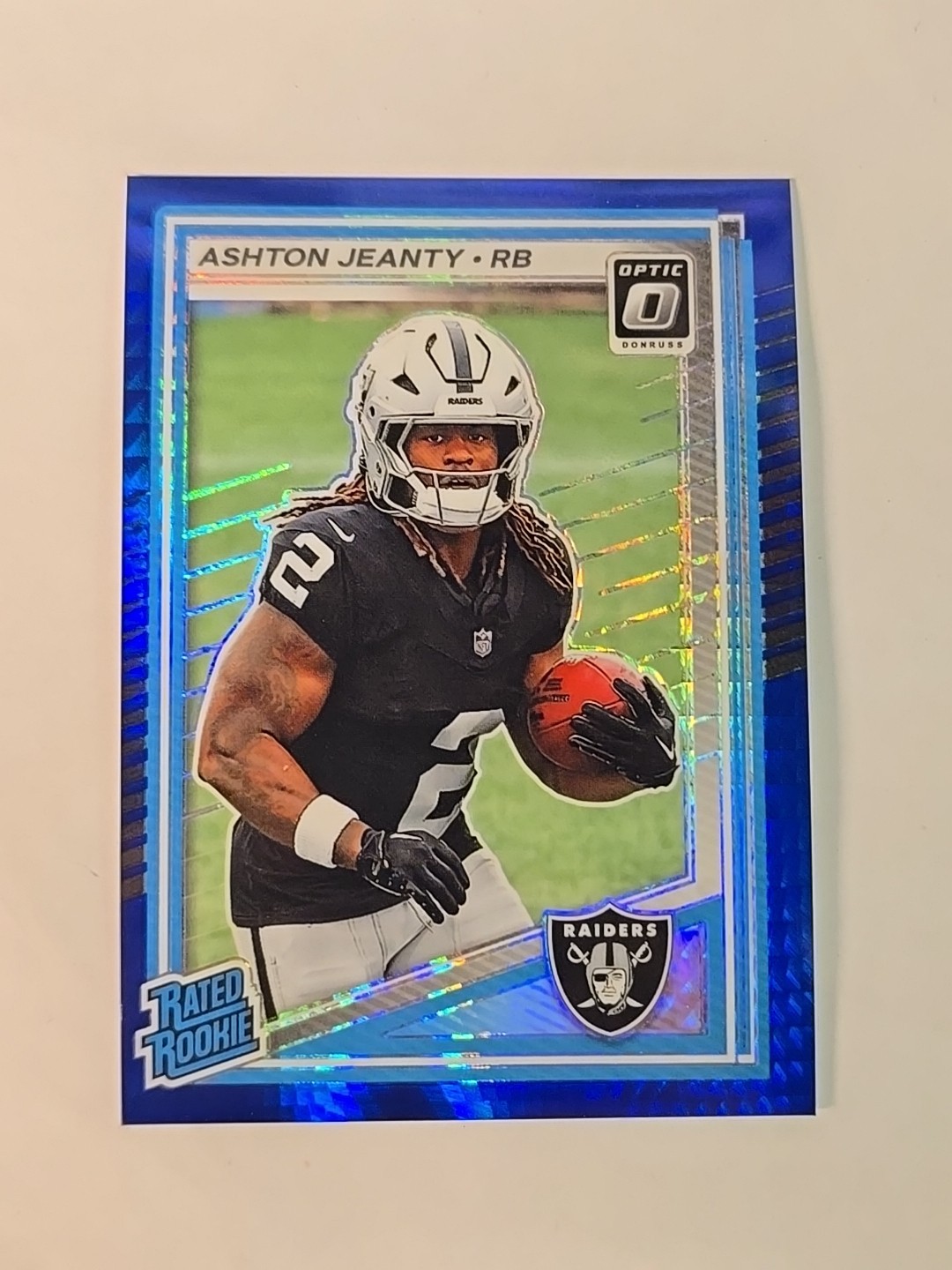 2025 Panini Donruss Optic - Rated Rookie Ashton Jeanty #202 Blue Hyper Prizm...