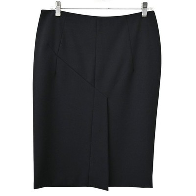 Tom Ford Black Wool Blend Pencil Skirt With Slits Size 42 Approx 8