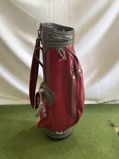 Vintage Northwestern Leather Golf Bag - Red and Grey Leather, No Cover