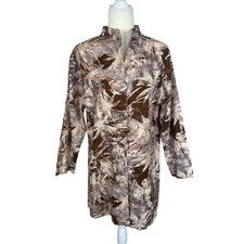 Coldwater Creek Linen Cotton Jacket Tropical Neutral Sz XLP Lagenlook Timeless