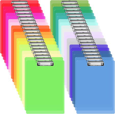 40 Pcs Plastic Clipboards Bulk 20 Assorted Colors 12.5 X 9 in Clear Colored Clip