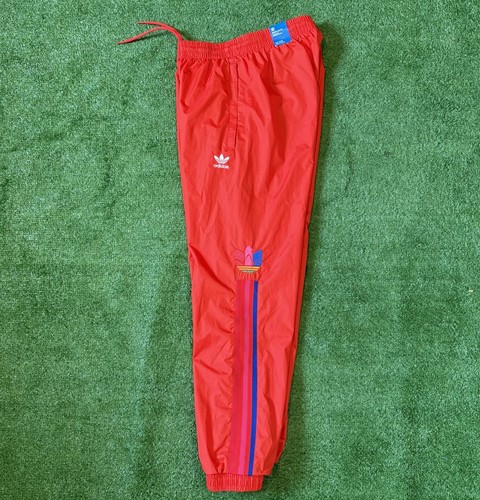 Adidas Pantalone Giacca a Vento Uomo Piccolo Trifoglio Logo Rosso Retrò Nylon Nuovo con etichette Wooshy - Foto 6 di 8