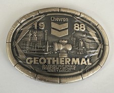 Sealed Solid Brass 1988 Chevron Geothermal Roosevelt Hot Springs Belt Buckle