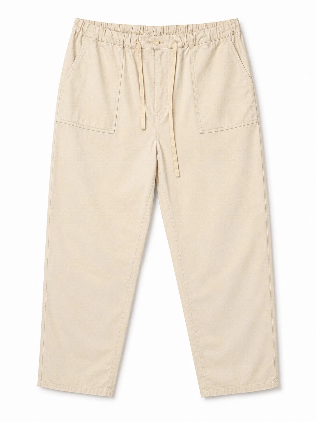 Jumper Womens Trousers UK 16 Cream 100% Cotton Elastic Waist Drawstring Casual
