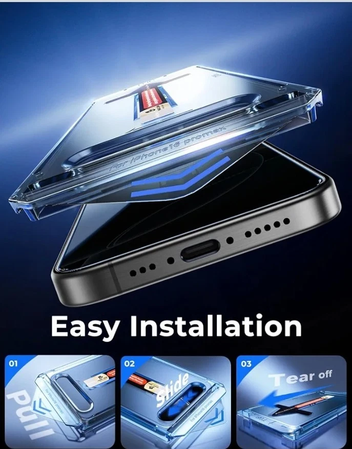 MAGIC JOHN 2 Pack for iPhone 16 Pro Max 6.9 inch Glass Screen Protector .....287 - Image 4 of 4