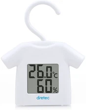dretec Digital Thermometer and Hygrometer with Hook O-279WT White 165