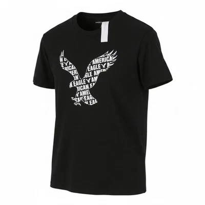 American Eagle Outfitters T-Shirt Homme Col Rond Manches Courtes Tricot Noir M - Photo 1/4