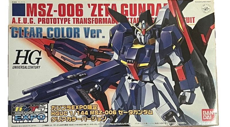 HG 1/144 MSZ-006 Zeta Gundam Clear Color Ver. Gunpla EXPO Limited Gunpla BANDAI