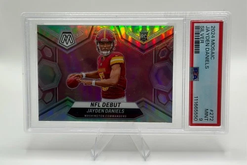 2024 Mosaic Jayden Daniels RC Silver NFL Debut PSA 9 Commanders