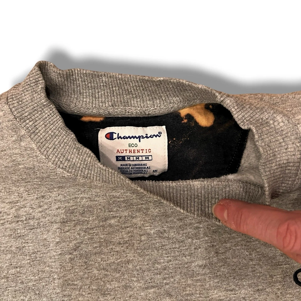 Champion Tejido Inverso Recortado Corte Crew M Gris Mujer’s Sudadera Destrozada Foto 3 de 4