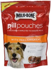 Milk-Bone Pill Pouches w/ Real Chicken, 25ct Bag - Easy Dog Medication