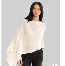 In2 By InCashmere Topper Poncho Ivory One Size Cozy Winter Loungewear Luxury