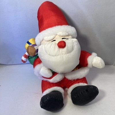Vintage Trend Master Santa Clause Nylon Plush Doll. Jingle Bell 10  Not Working