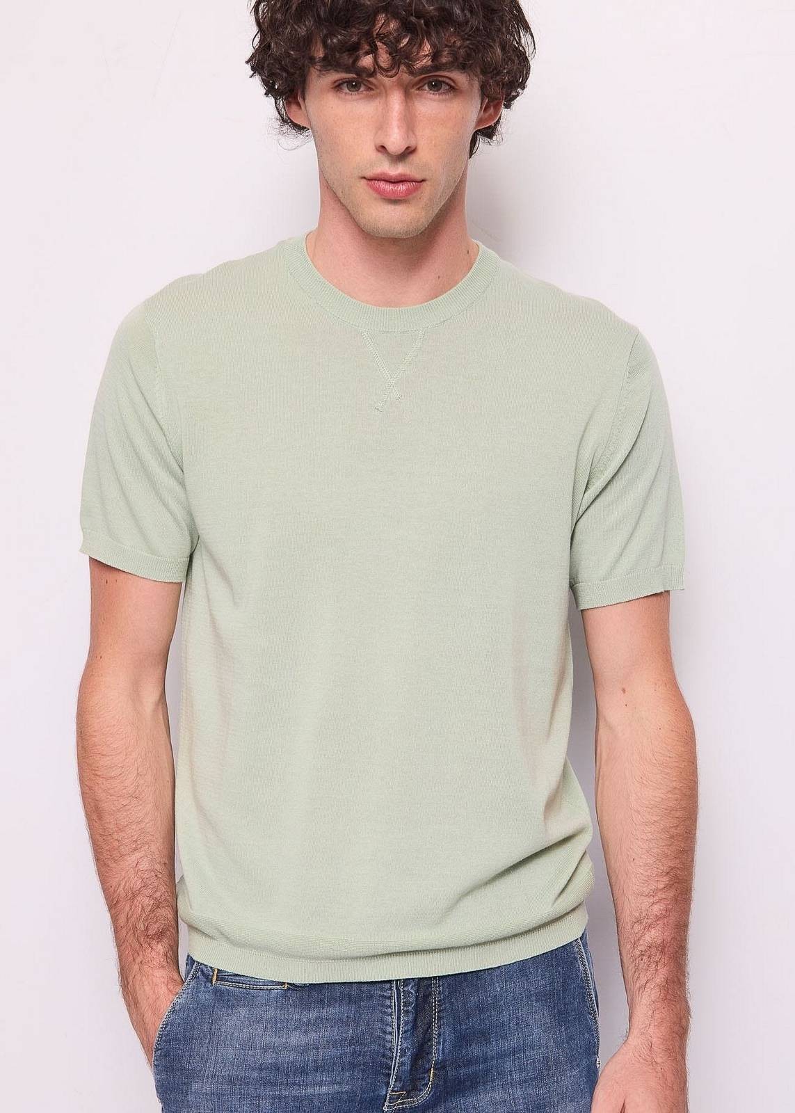 Gaudi' T-shirt Mc In Maglia Verde - Taglia L Abbigliamento Uomo T-shirts