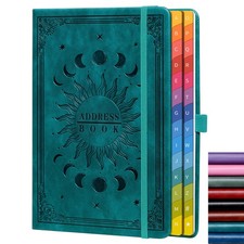 Address Book with Colorful Alphabetical Tabs 8.4" x 5.7"   Hardcover Contac...