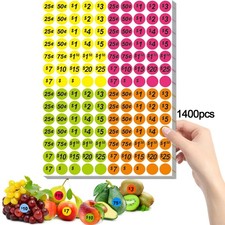 Price Stickers 1400 PCS, Yard Sale Labels, Round Tags, 4 Colors