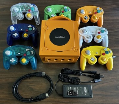 Nintendo GameCube Console ORANGE - HDMI Pluto Llx 1-4 controller