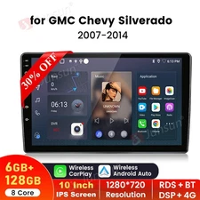 8-Core 6+128G Android 13 Carplay Stereo Radio For Chevy Silverado 2007-2014 GPS