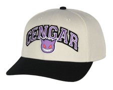 Pokemon Adult Gengar Embroidered Precurve Snapback Hat For Men and Women