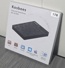 Kosbees 1TB External Hard Drive USB 3.0 Portable HDD KO-ECD95 Black New Open Box