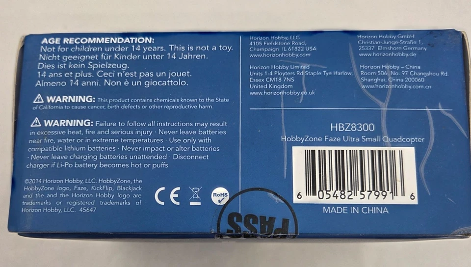 Horizon Hobby Faze Ultra Small Quadcopter Ready-To-Fly Kit Ages 14+ Open Box - Image 2 of 4