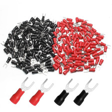 200 Pcs 22-16 AWG Insulated Fork Spade Wire Connector, U Type Electric