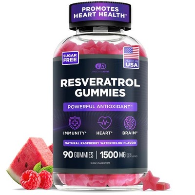 Resveratrol Gummies 1500mg   Sugar Free Antioxidant Supplement for Heart Heal...