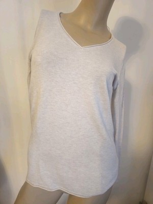 Comma Pullover Strickpullover Gr.36 Damen Beige V-Ausschnitt Damenpullover