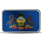 1 oz Pennsylvania State Flag Silver Bar (Colored)