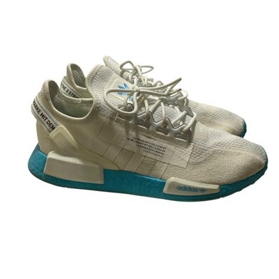 Adidas Men s NMD R1 V2 Casual Sneakers White Solar Blue 13 Breathable Mesh Upper