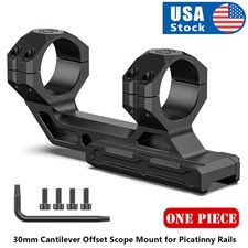 Unibody 30mm Scope Mount Heavy Duty Cantilever Offset Picatinny Base Scope Rings