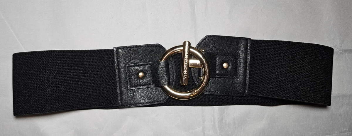 Vince Camuto 2” Wide BLACK LEATHER belt Studded HOOK BUCKLE Belt Women’s Large Vince Camuto Wide Belts for Women for sale | eBay main image 3