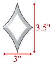 3x3-1/2 Concave Diamond Star Bevels for Stained Glass 5 