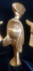 Rare Midcentury Gilt Cast Iron Japanese Set 3 Geisha Model Figurines Performing  — photo 7