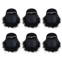 6Pcs Feder Tuch Lampenschirm Blau Hotel Kronleuchter Wand Lampe Dekoration Pr Cu
